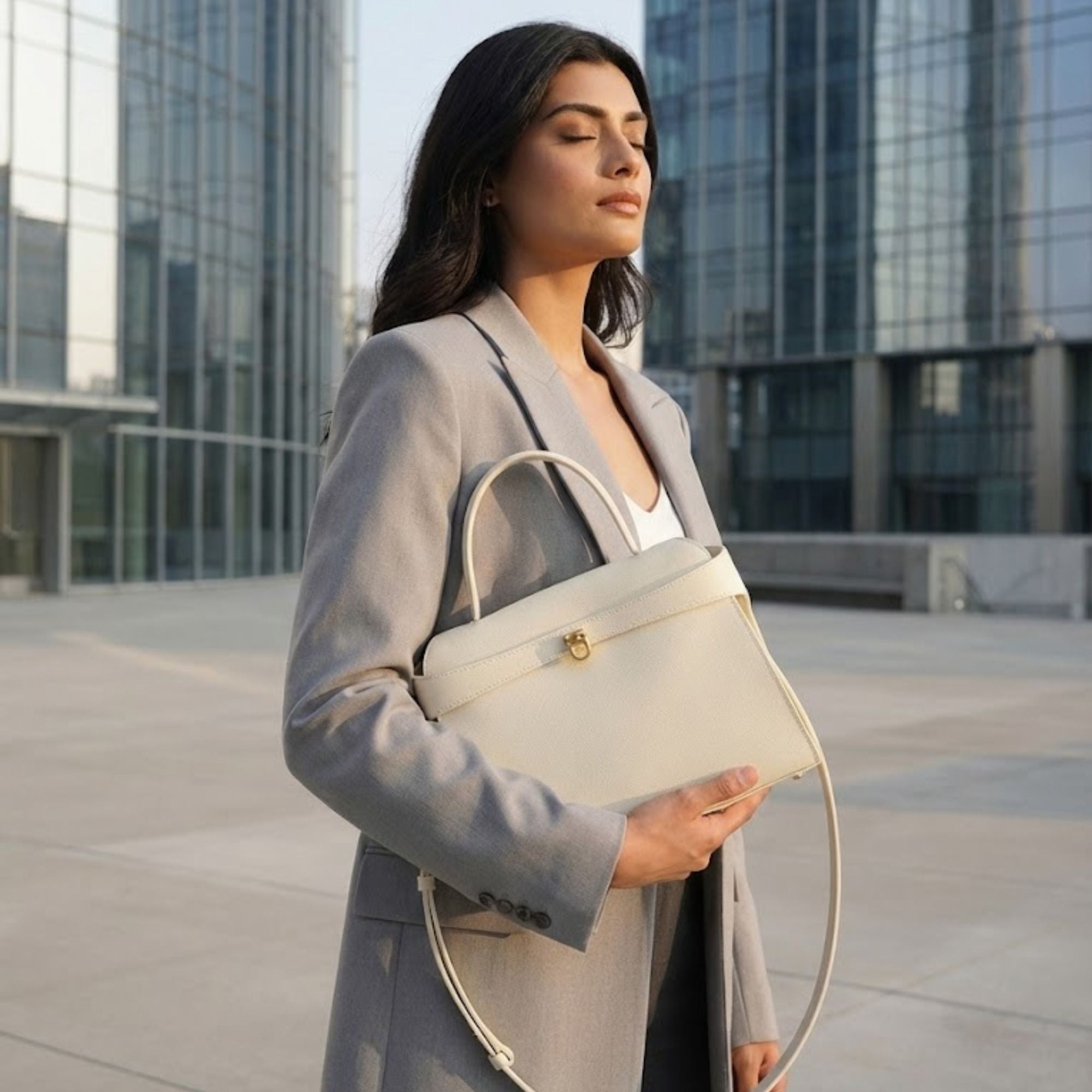 Aurelle Ivory In Pure Leather