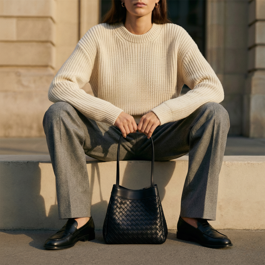 Luna Nocturne Leather Handbag