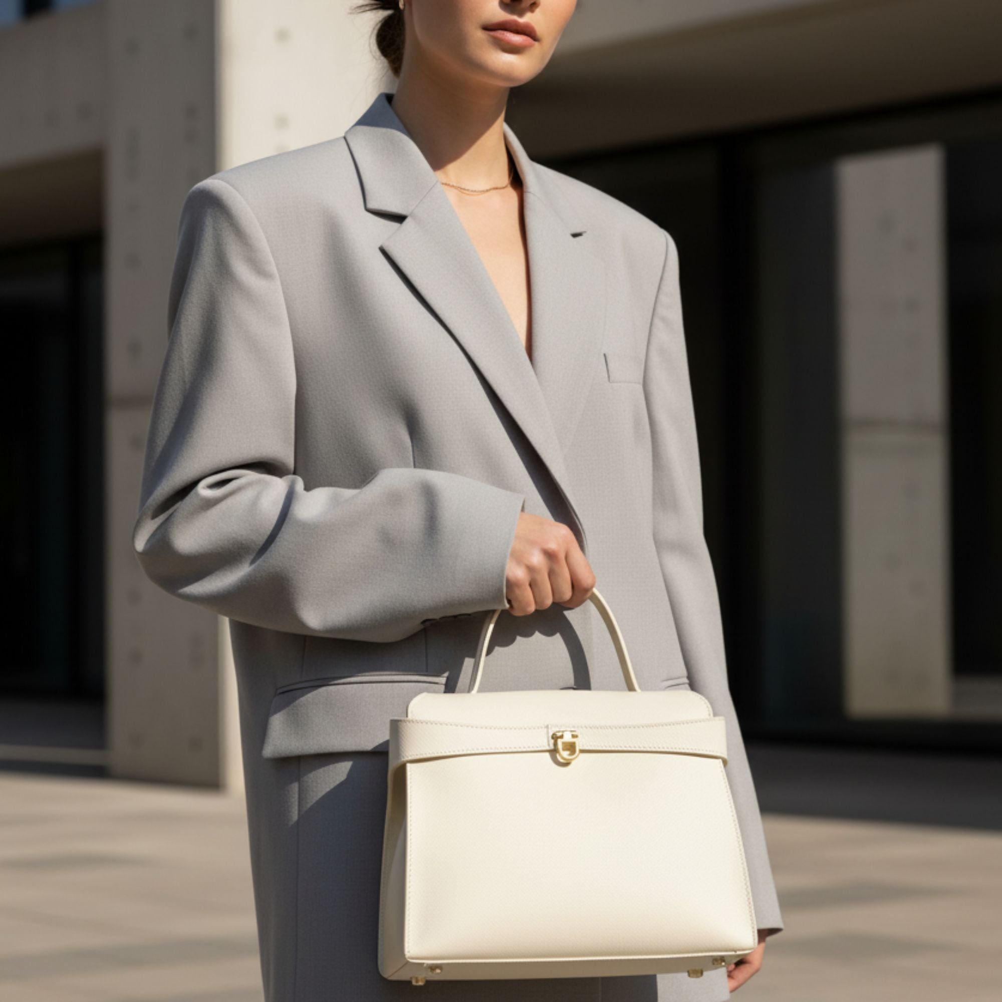 Aurelle Ivory In Pure Leather