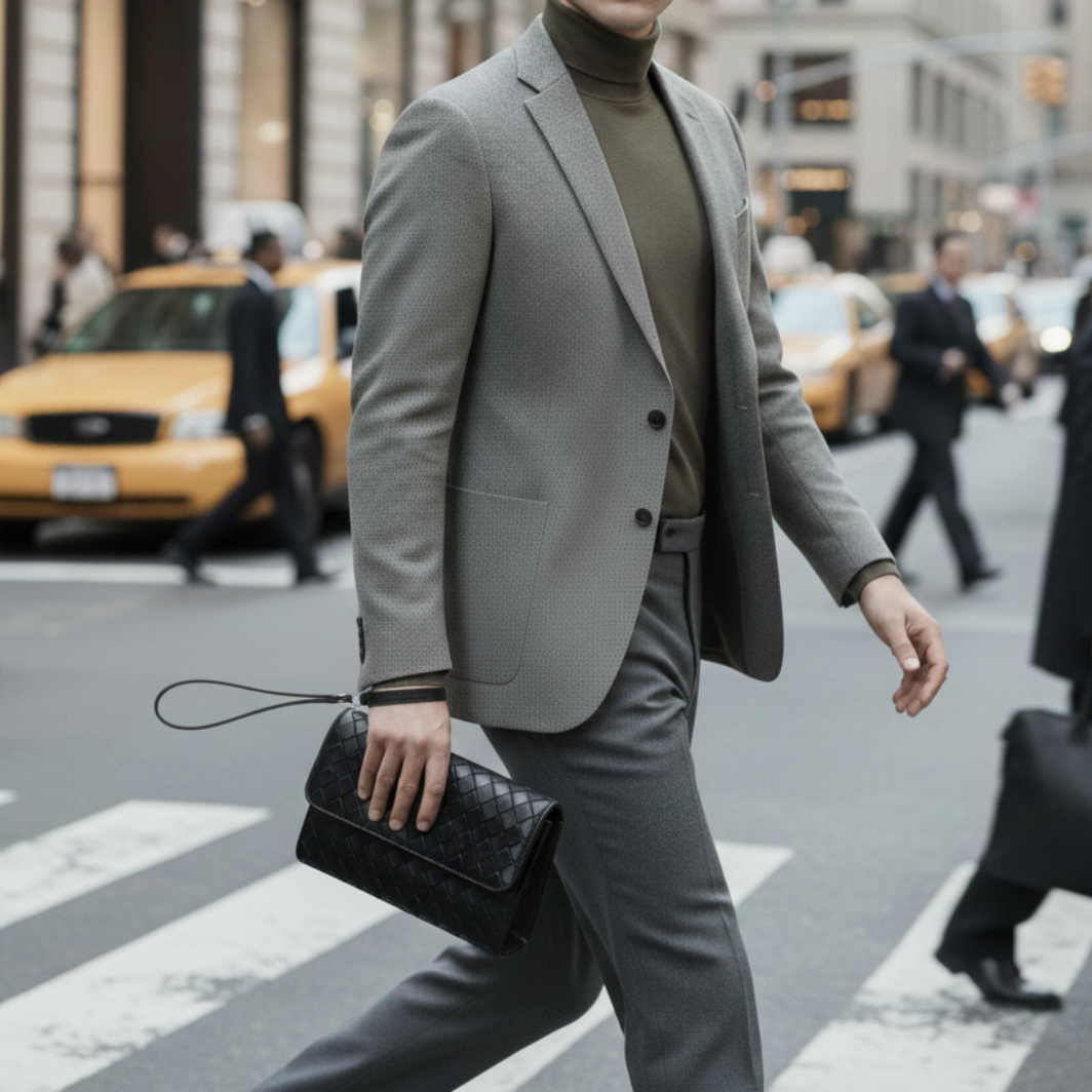 Arden Noir Weave Leather Handbag