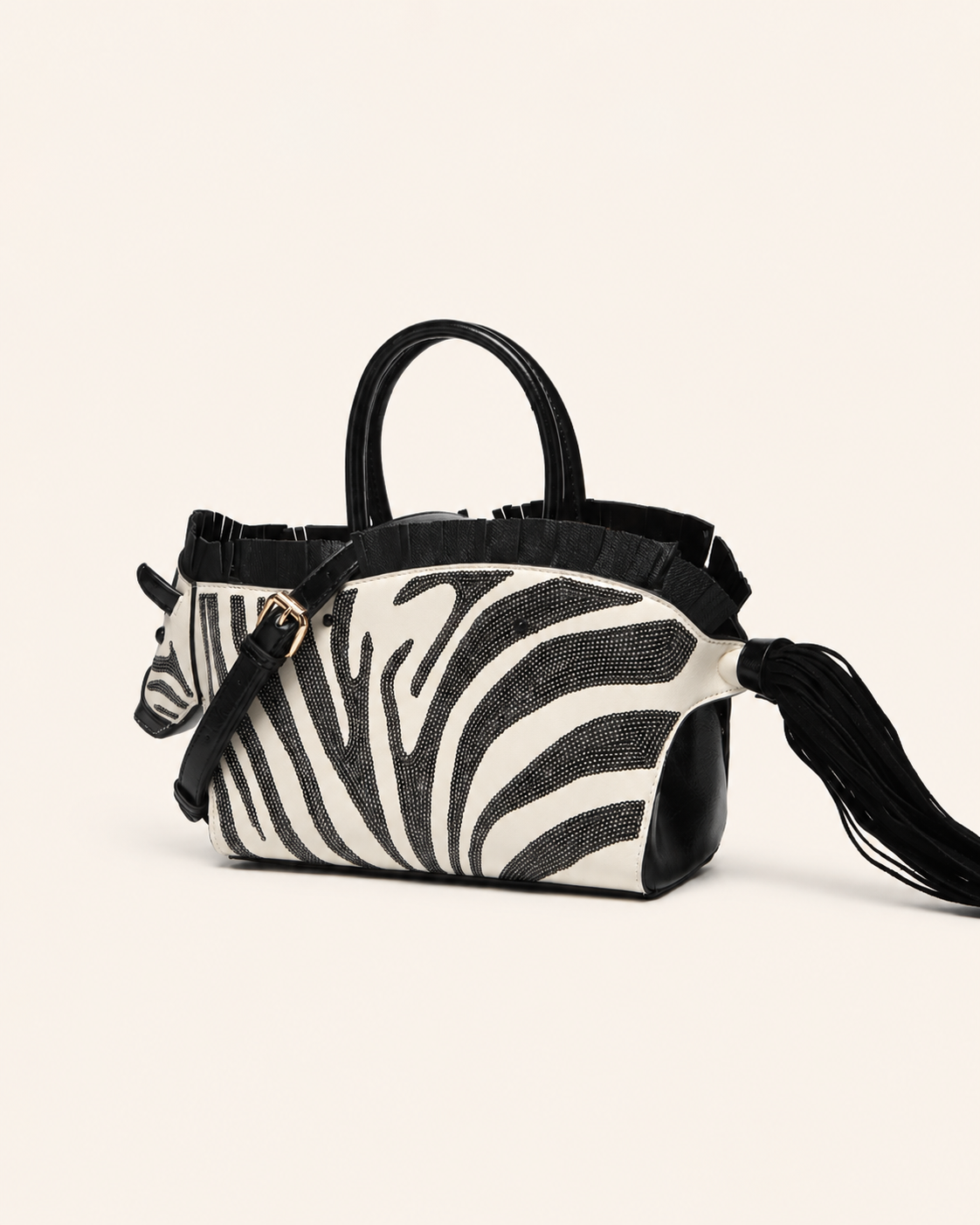 Zebretta Noir Handbag in Vegan Leather
