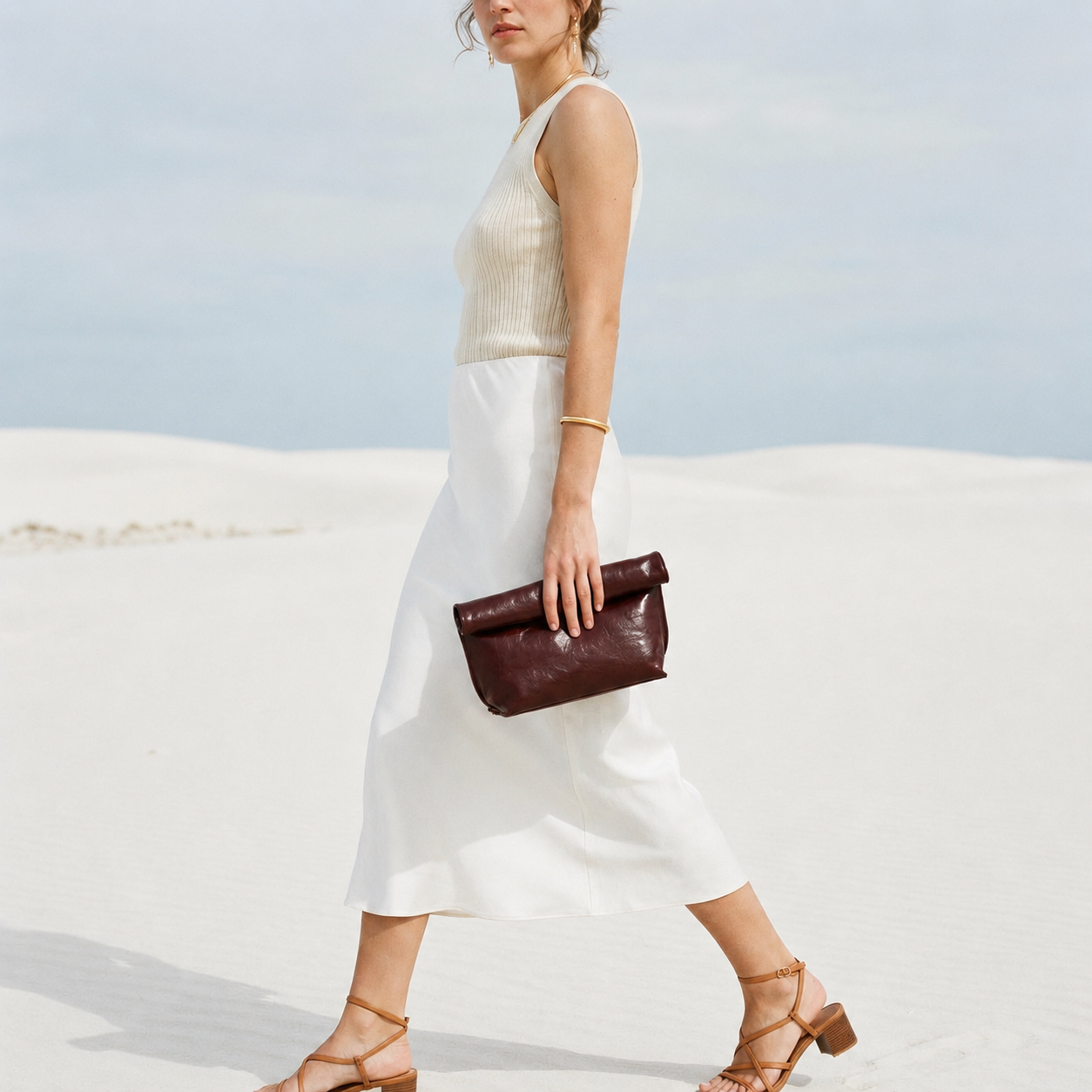 Margot clutch bag in Vegan Leather