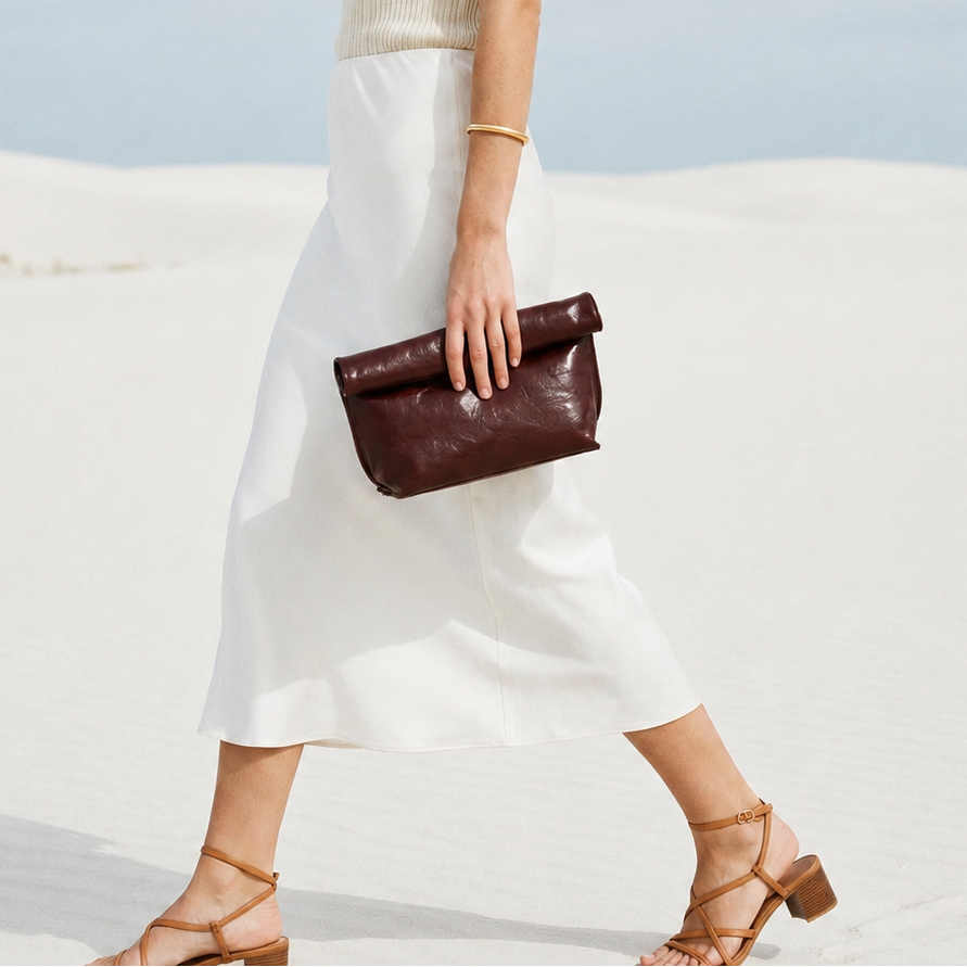 Margot clutch bag in Vegan Leather