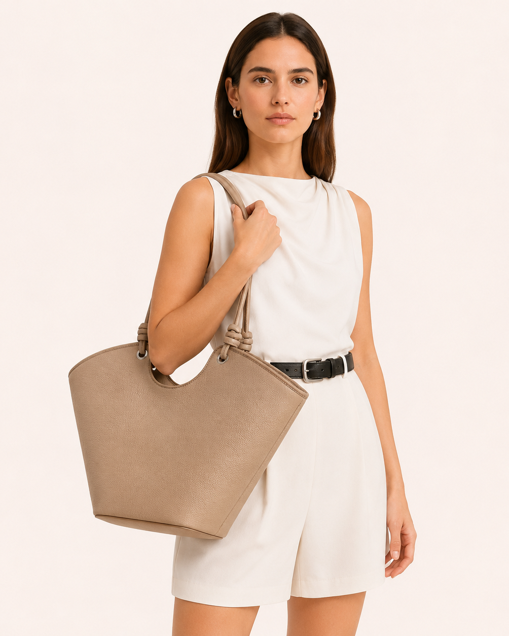 Evara Tote Bag In Pure Leather