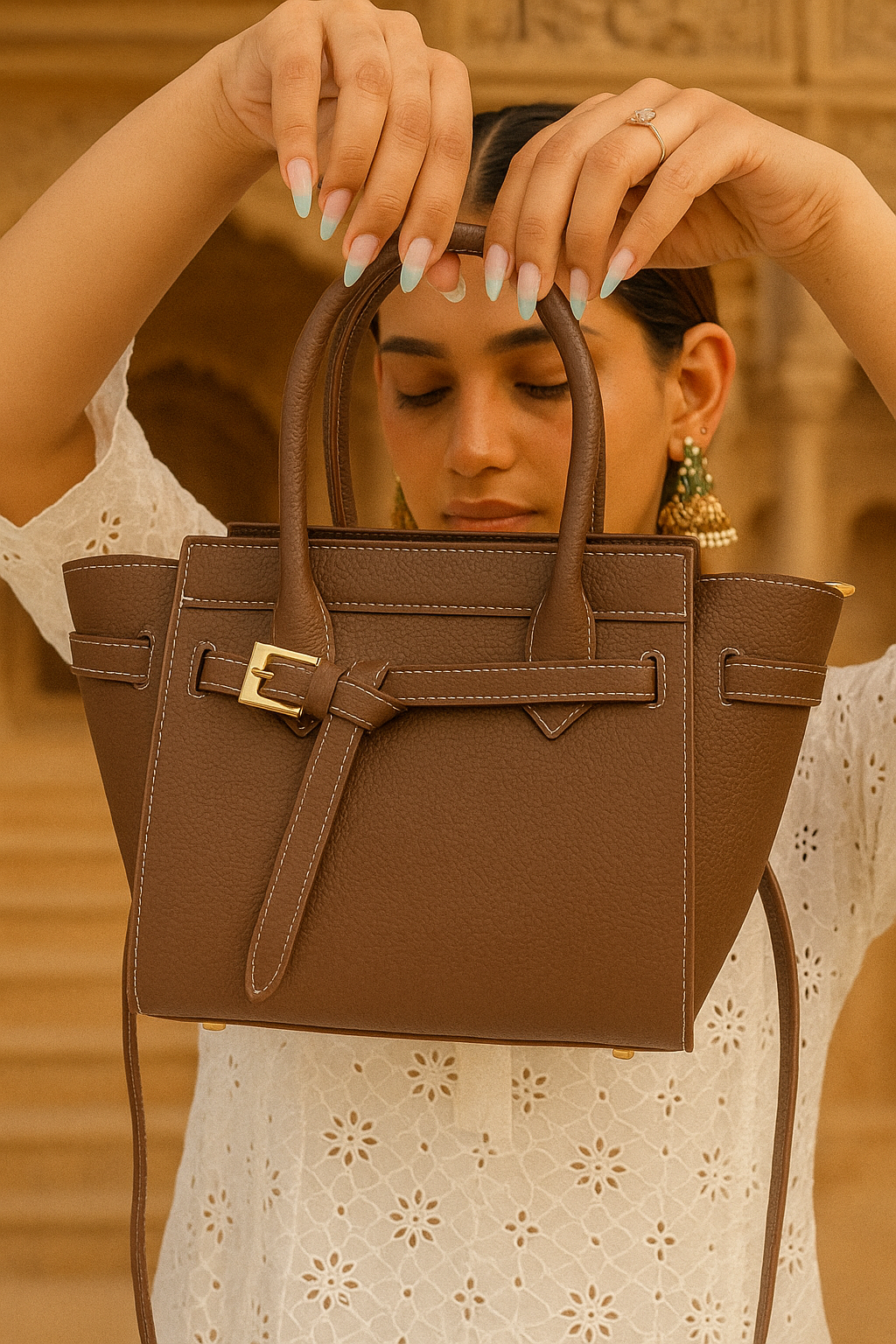 Falak Leather Bag in Pure Leather