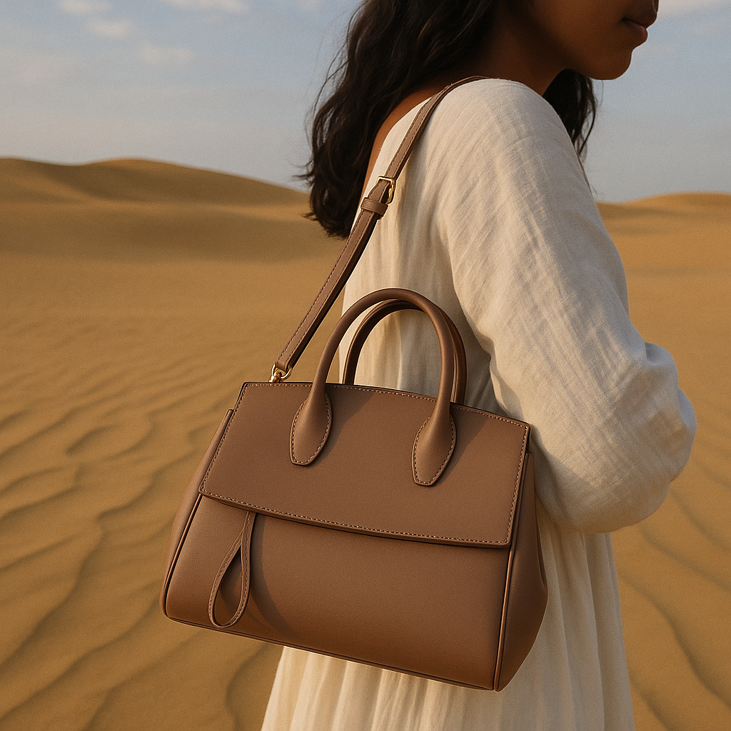 Sanchi Leather Tote – Inspired by the Great Stupa, Sanchi