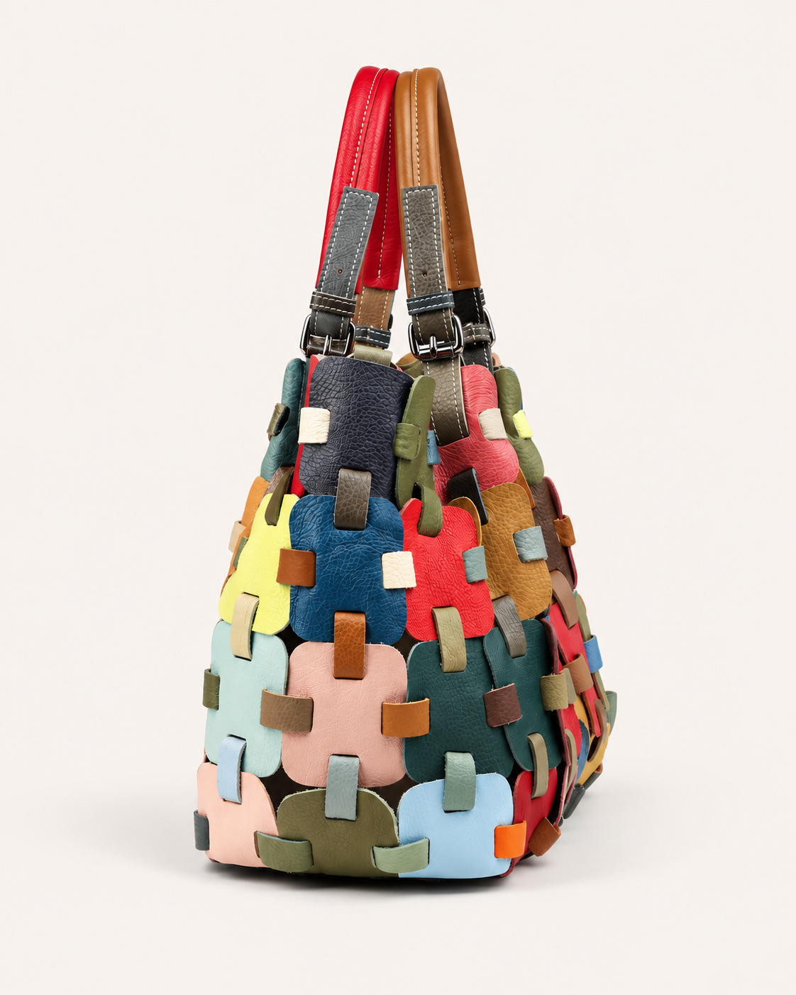Puzzle Tote in Pure Leather