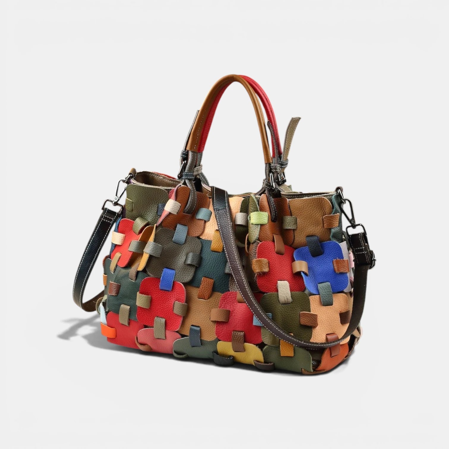Puzzle Tote in Pure Leather