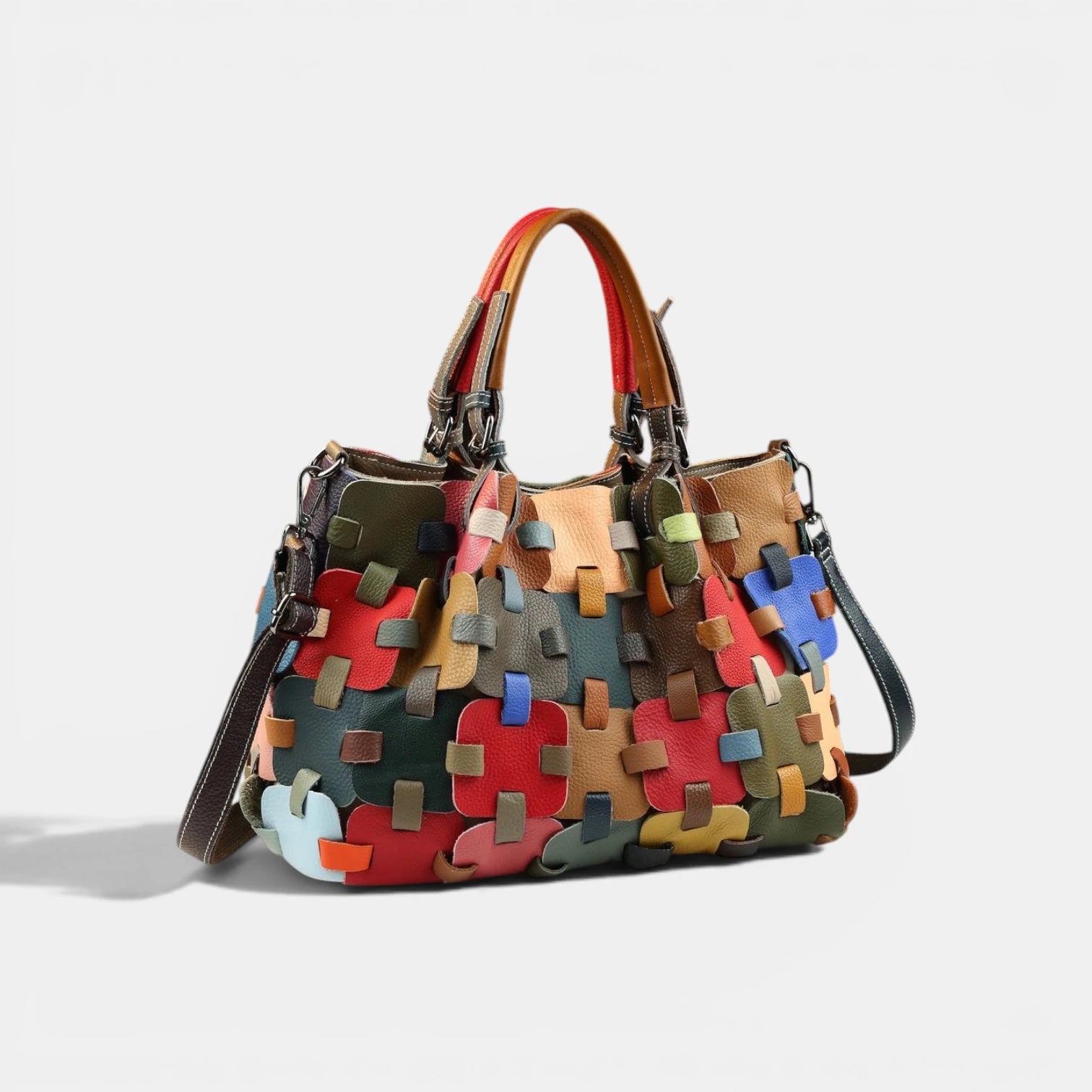 Puzzle Tote in Pure Leather