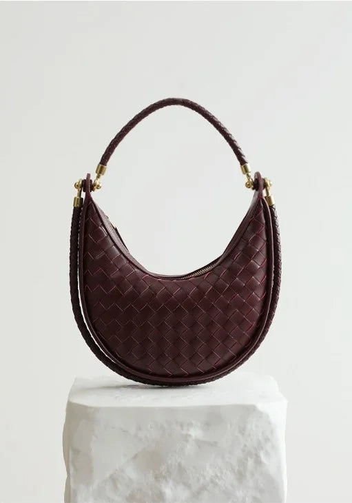 Elena Crescent Bag in Pure Leather