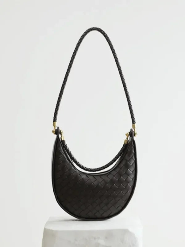 Elena Crescent Bag in Pure Leather