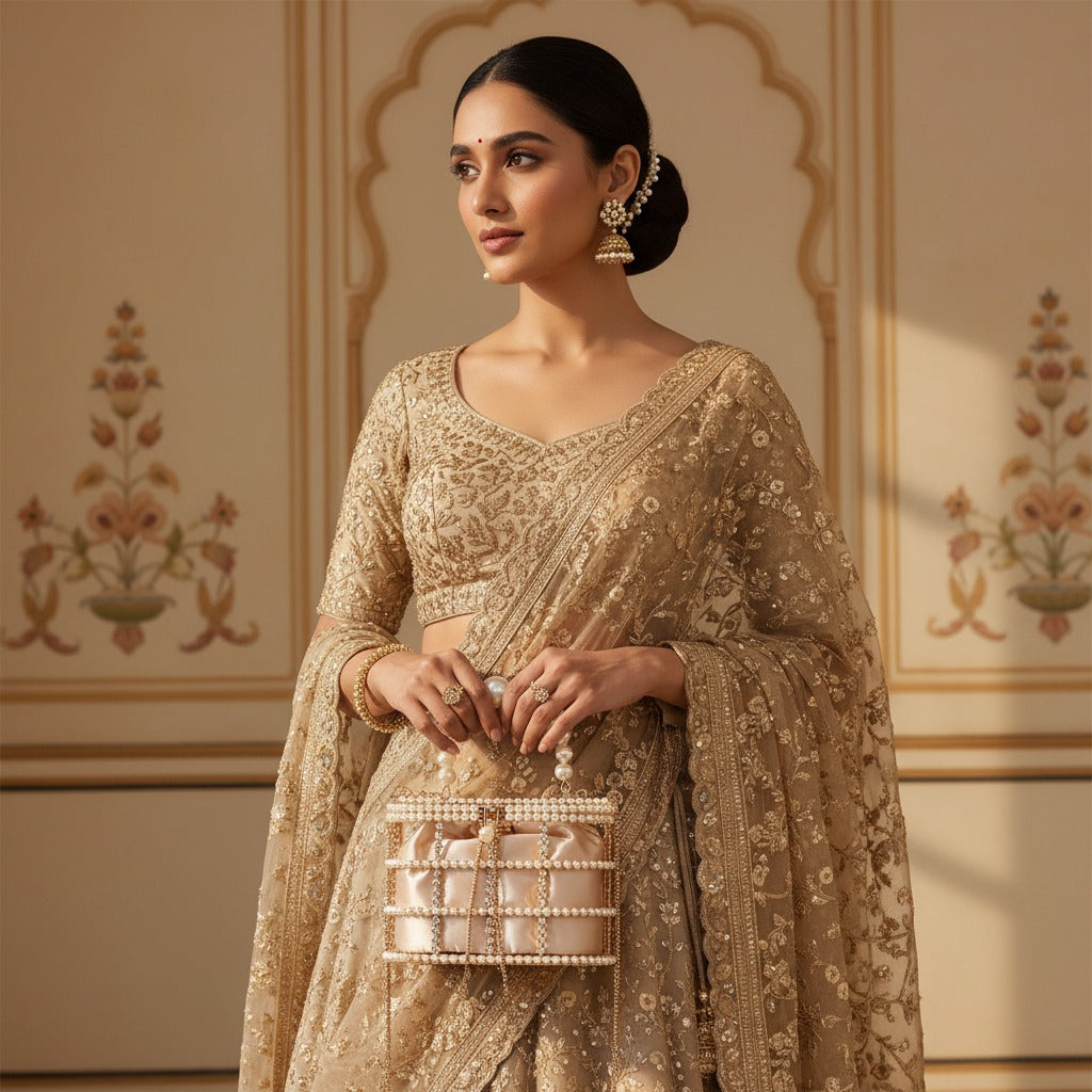 Blush Pearl Lattice Casket