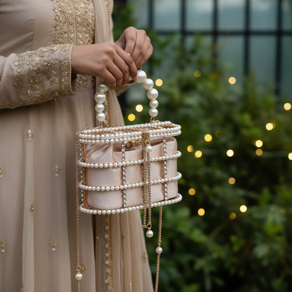 Blush Pearl Lattice Casket
