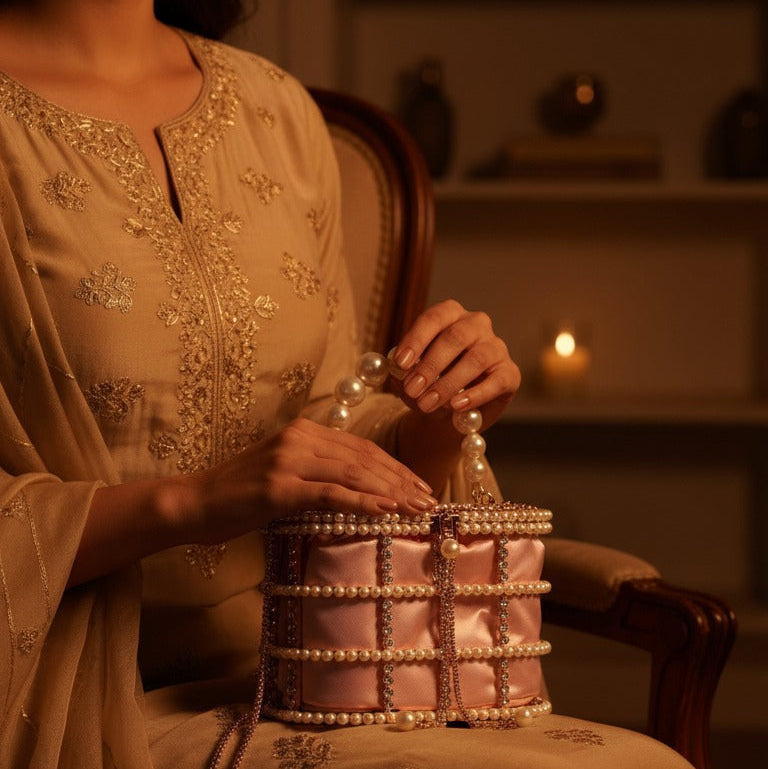 Blush Pearl Lattice Casket