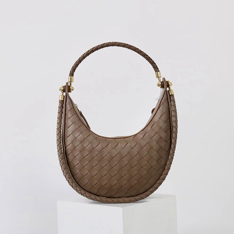 Elena Crescent Bag in Pure Leather