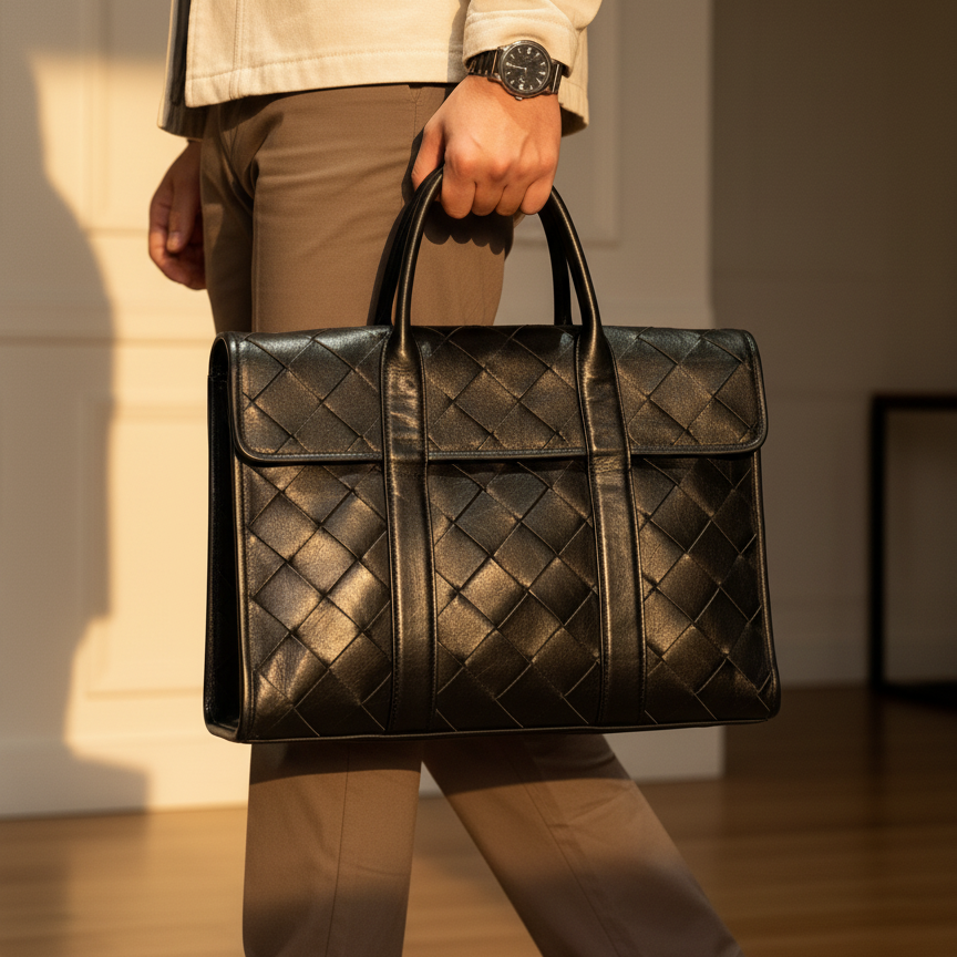 Vittorio Leather Laptop Briefcase