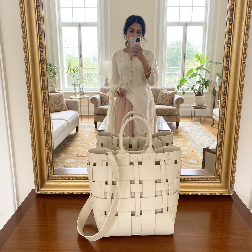 Yiva Weave Handbag in Vegan Leather