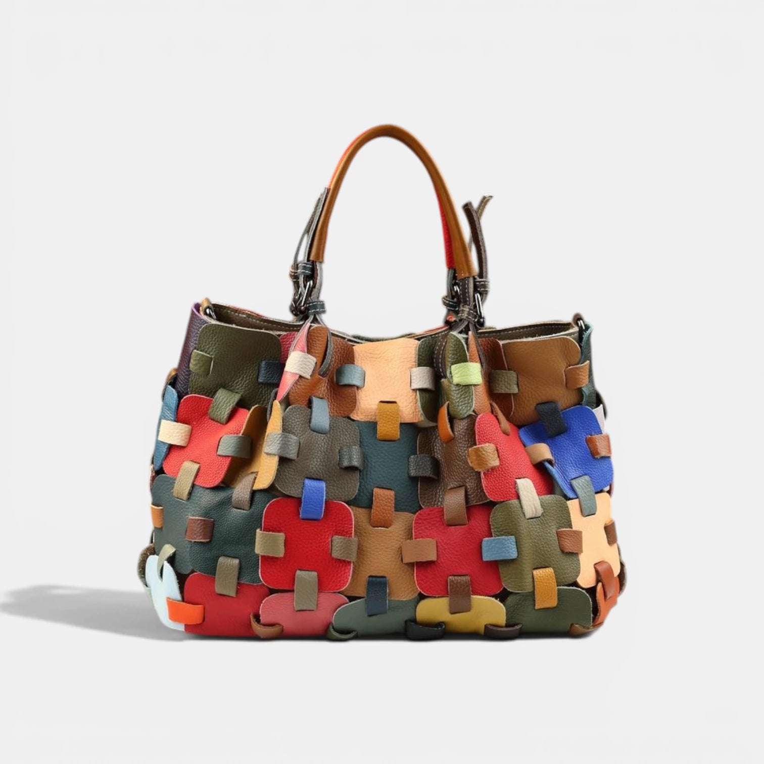 Puzzle Tote in Pure Leather
