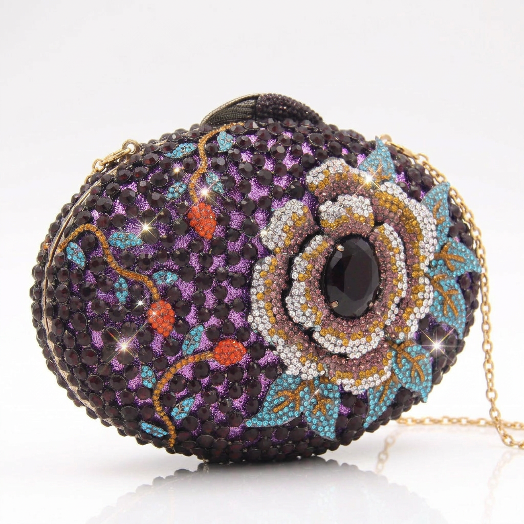 Midnight Rose Crystal Clutch