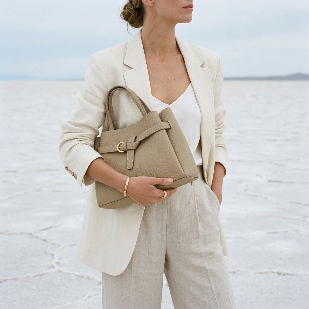 Valen Structured Tote in Pure Leather