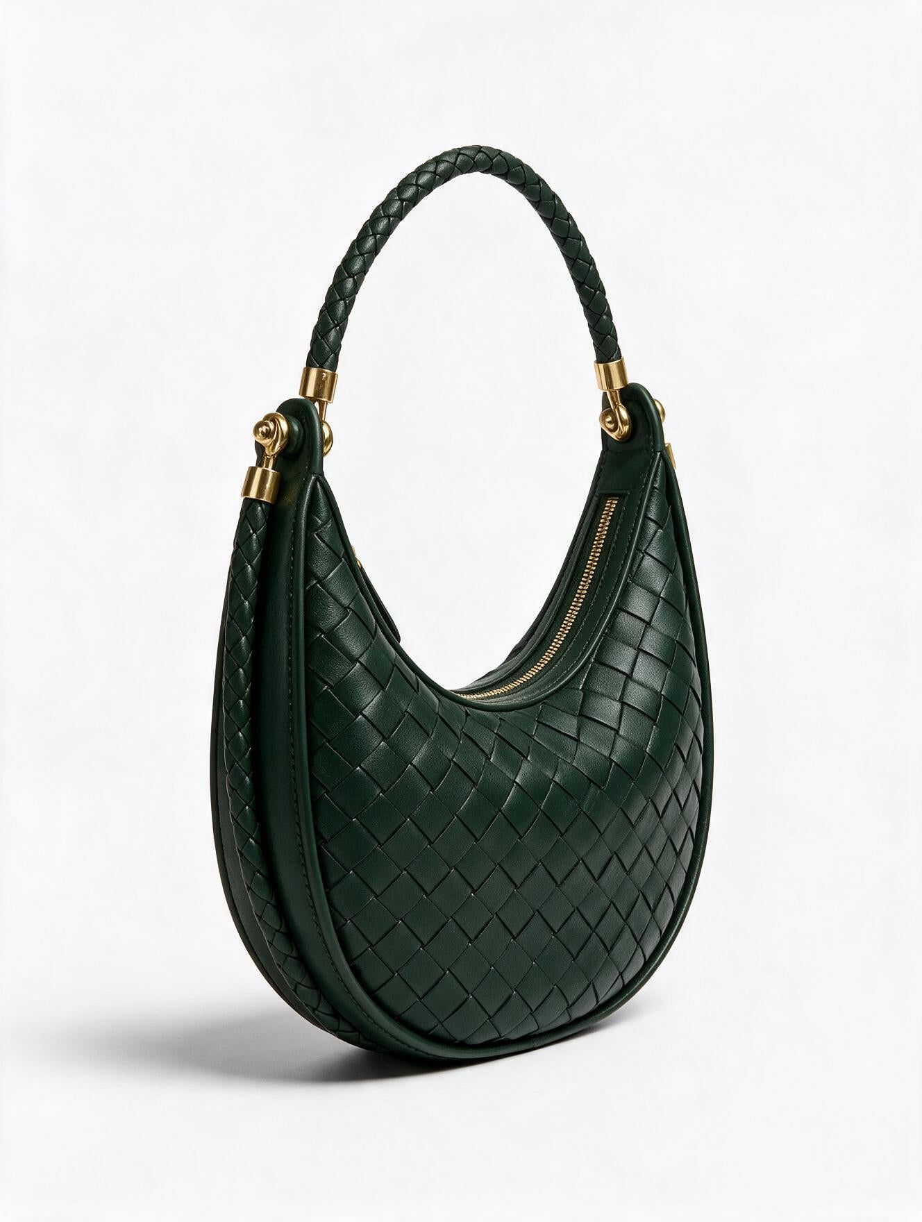 Elena Crescent Bag in Pure Leather
