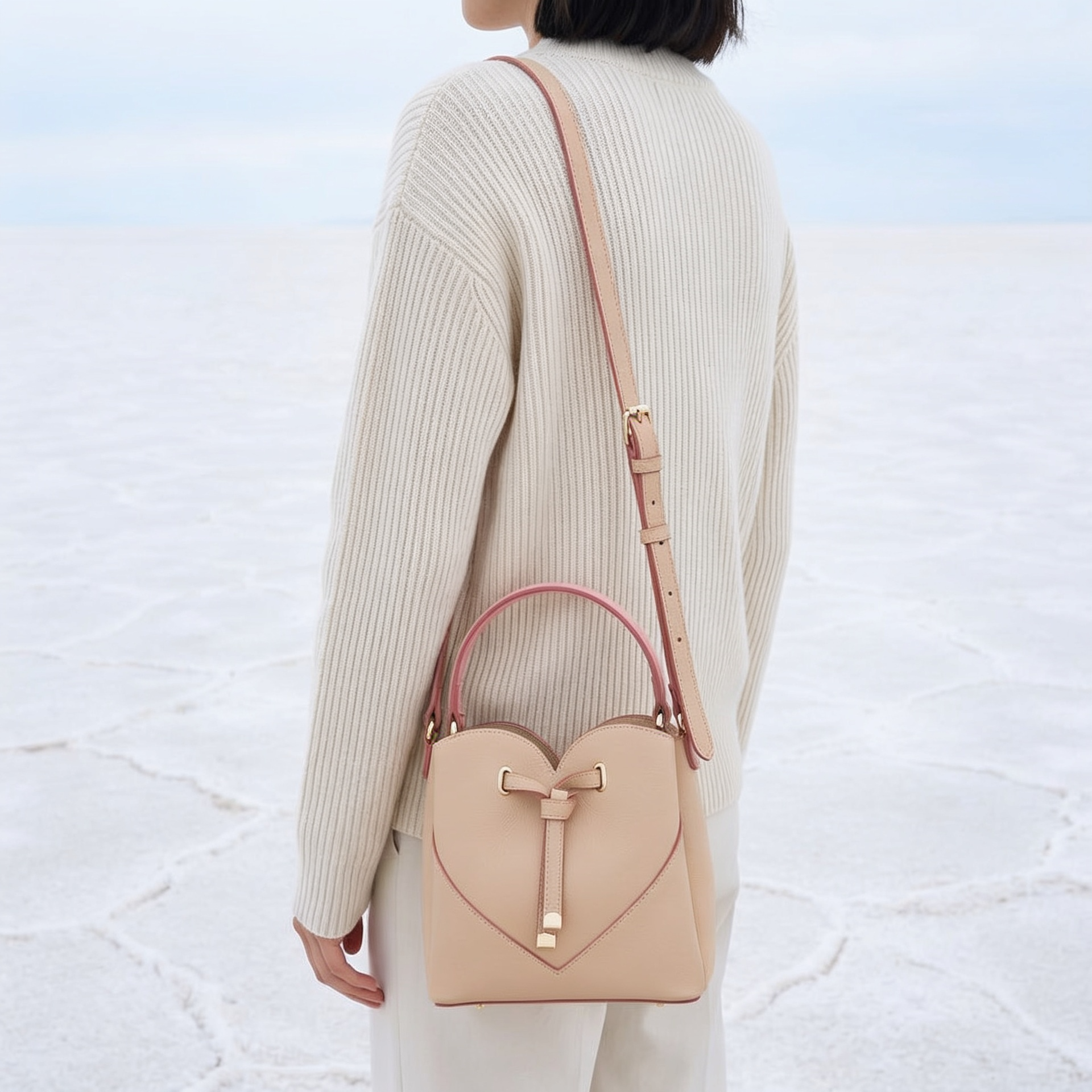 Heartstring Bucket Bag in Vegan Leather