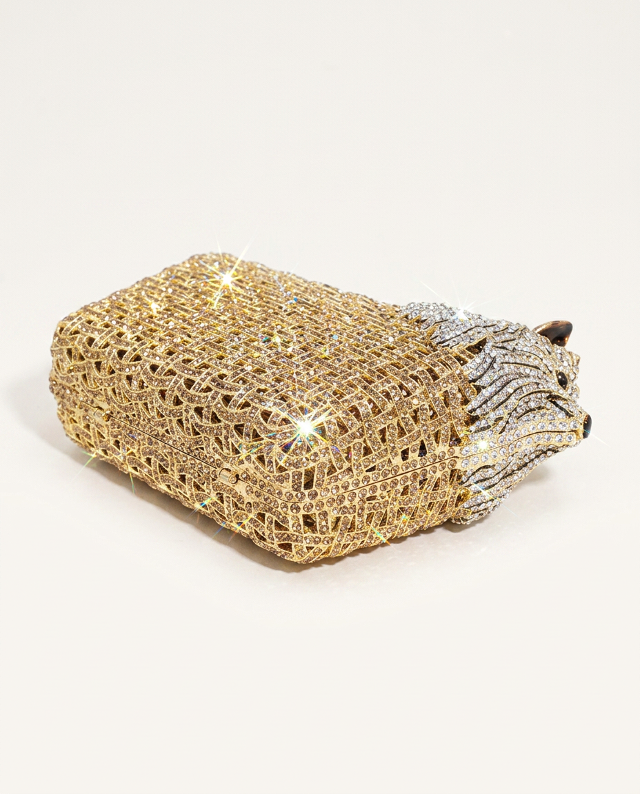 Golden Guardian Crystal Clutch