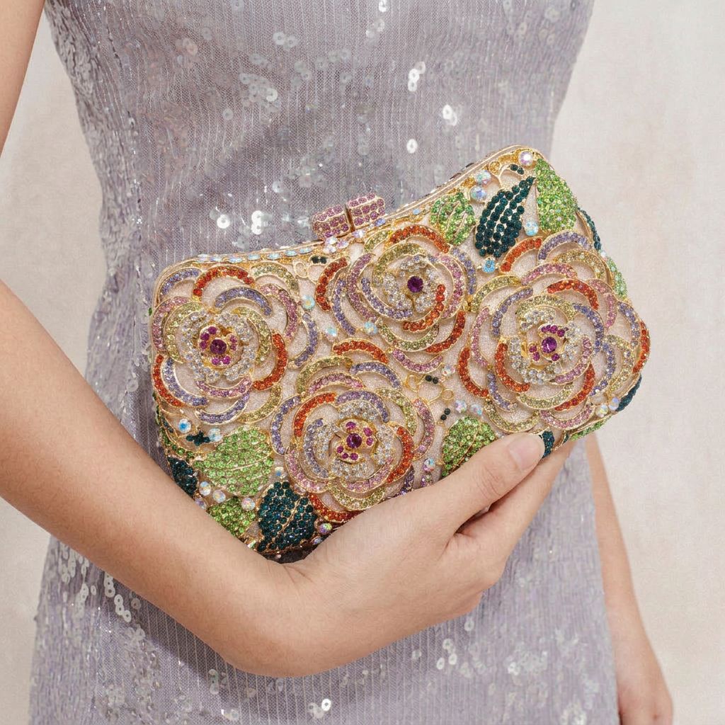 Camellia Crystal Clutch